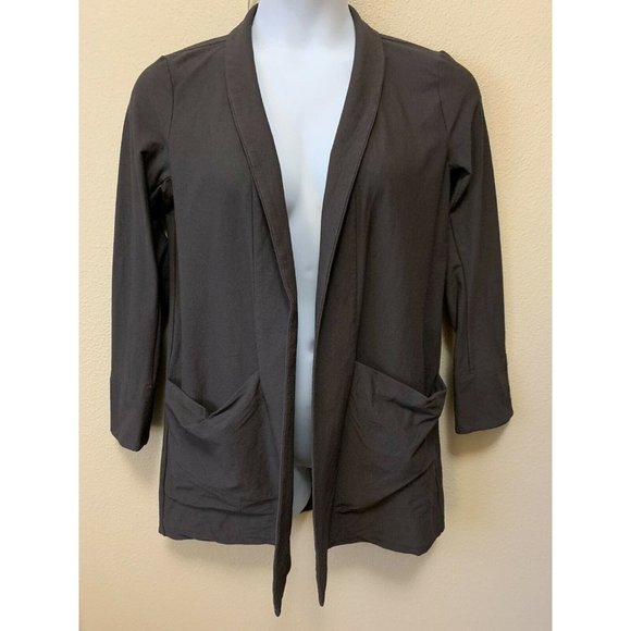 Eileen Fisher Size S Washable Stretch Crepe Viscose Blend Open Front Jac… - Picture 1 of 8